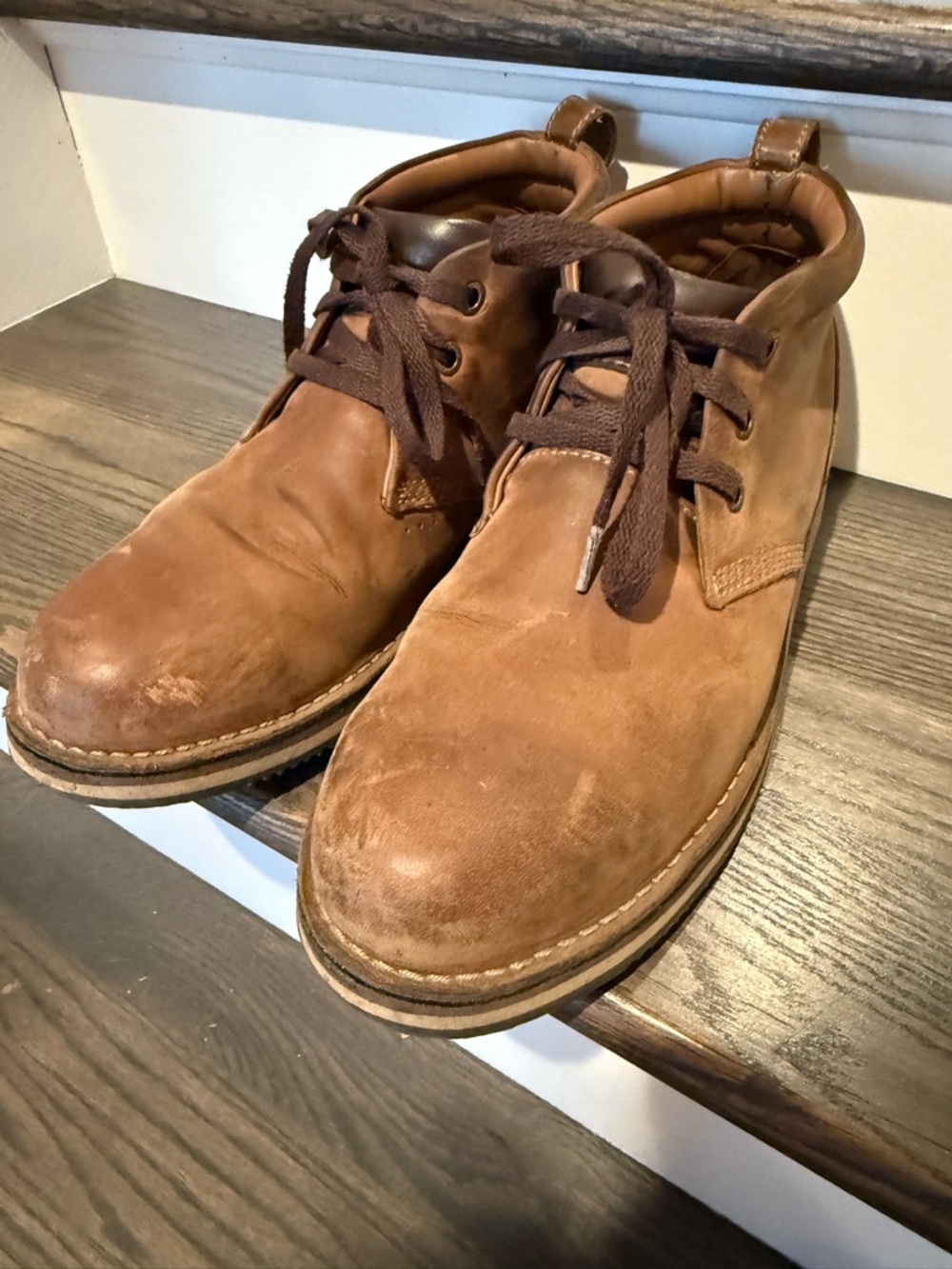 Rockport Tan Leather Chukka Boots for Men